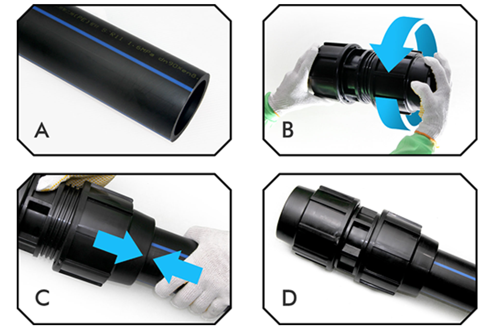 HDPE Pipes Assembly Instruction D20 MM D63 MM